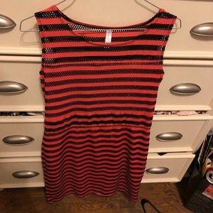 Pink and black dress